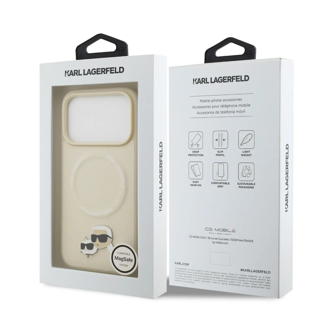 Karl Lagerfeld PU Leather Case With Karl & Choupette Head Pins