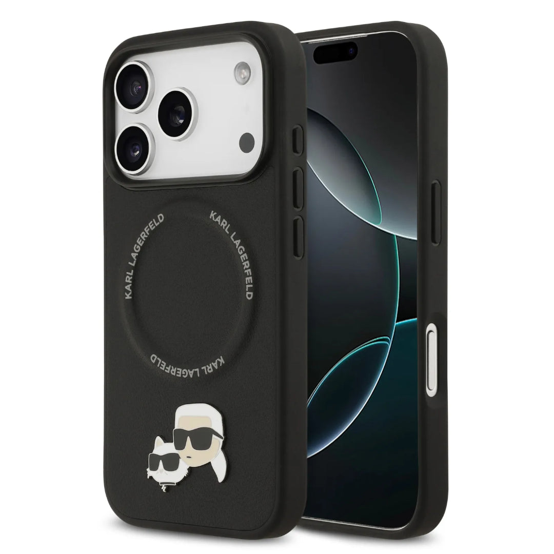 Karl Lagerfeld PU Leather Case With Karl & Choupette Head Pins
