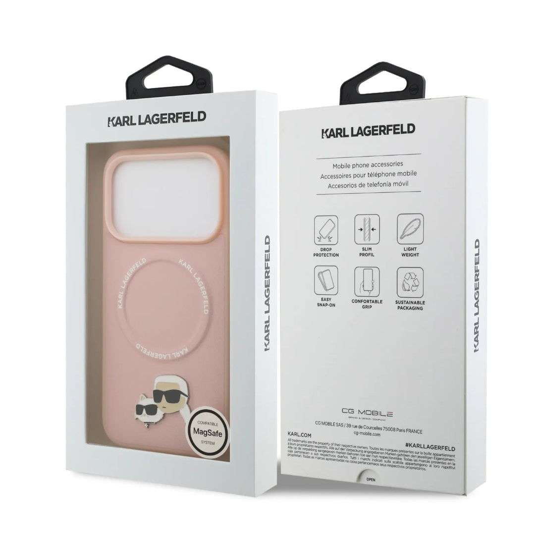 Karl Lagerfeld PU Leather Case With Karl & Choupette Head Pins