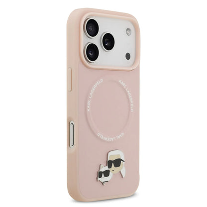 Karl Lagerfeld PU Leather Case With Karl & Choupette Head Pins