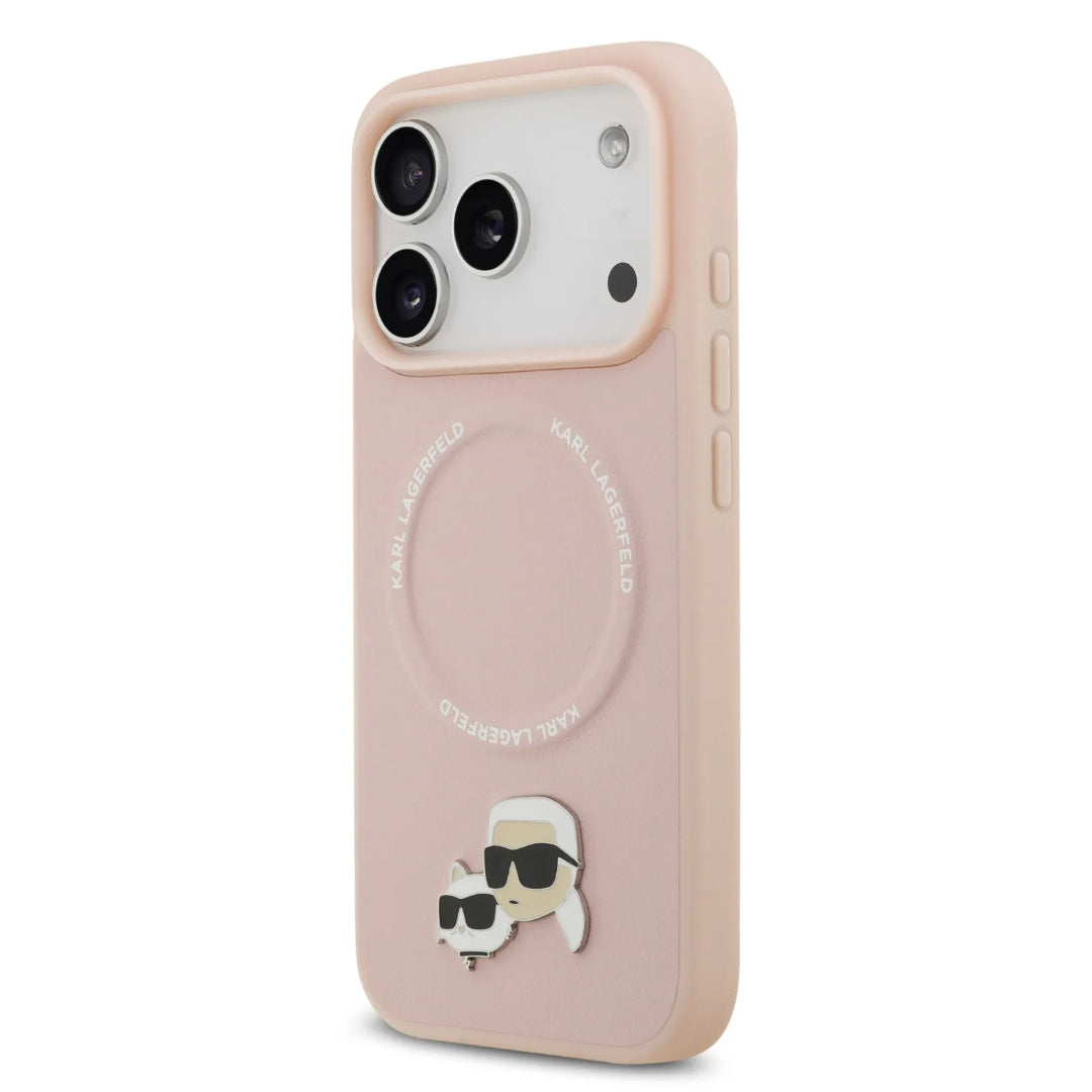 Karl Lagerfeld PU Leather Case With Karl & Choupette Head Pins