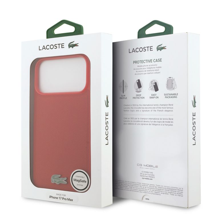 Lacoste MagSafe PU Leather Hard Case With Iconic Petit Pique Logo