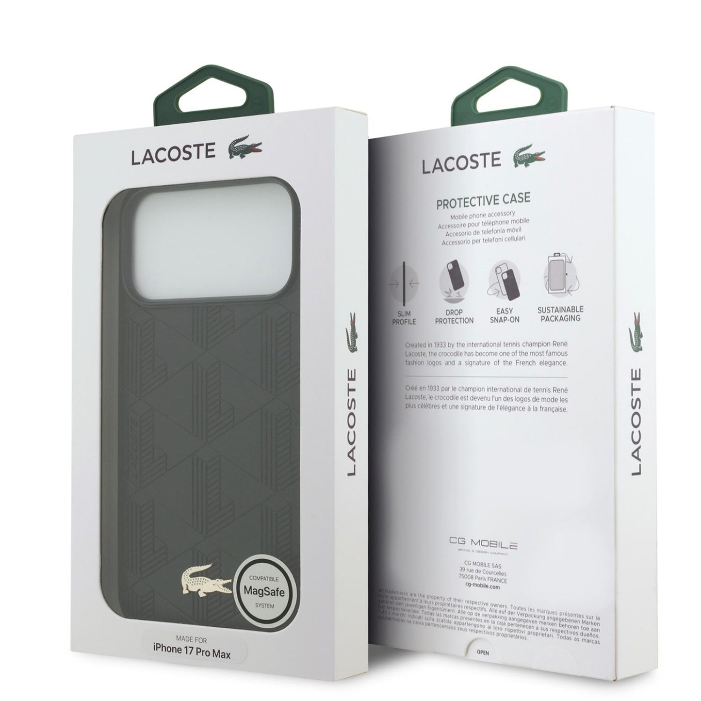 Lacoste MagSafe PU Leather Case With Monogramme Logo & Gold Logo