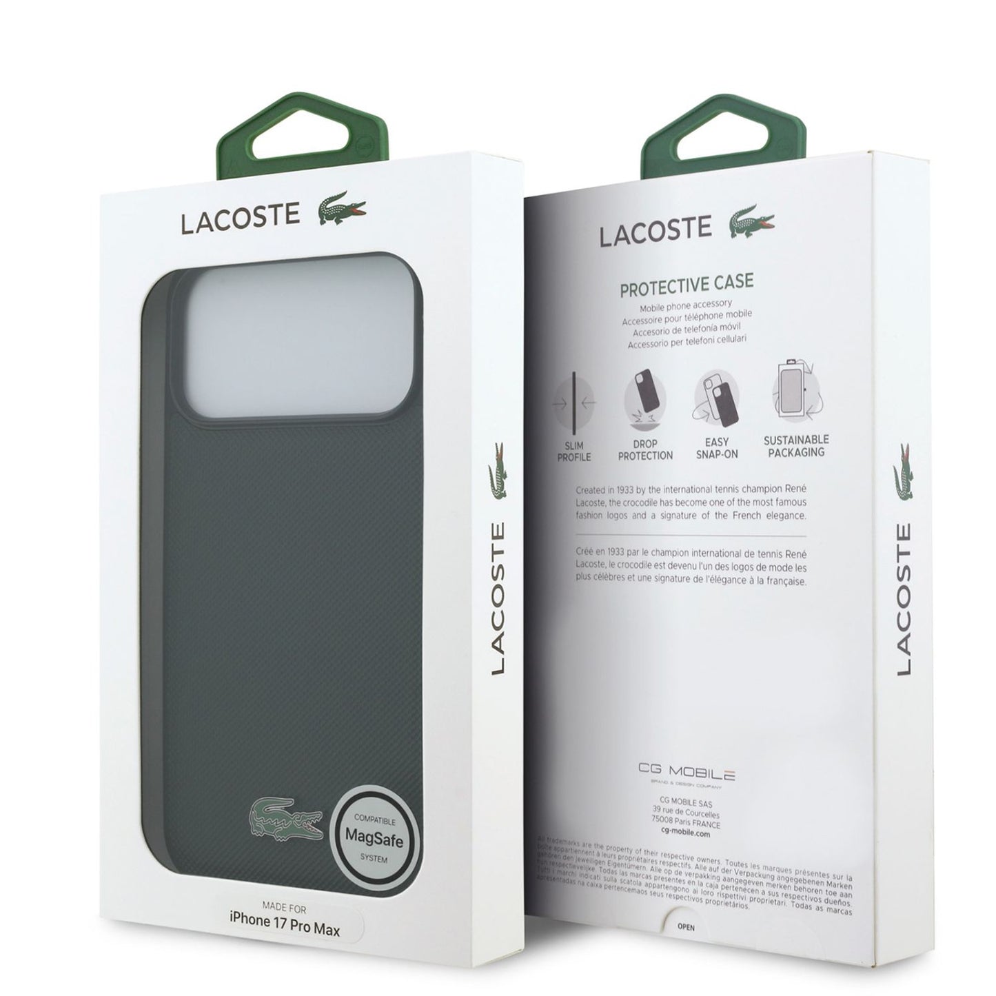 Lacoste MagSafe PU Leather Hard Case With Iconic Petit Pique Logo